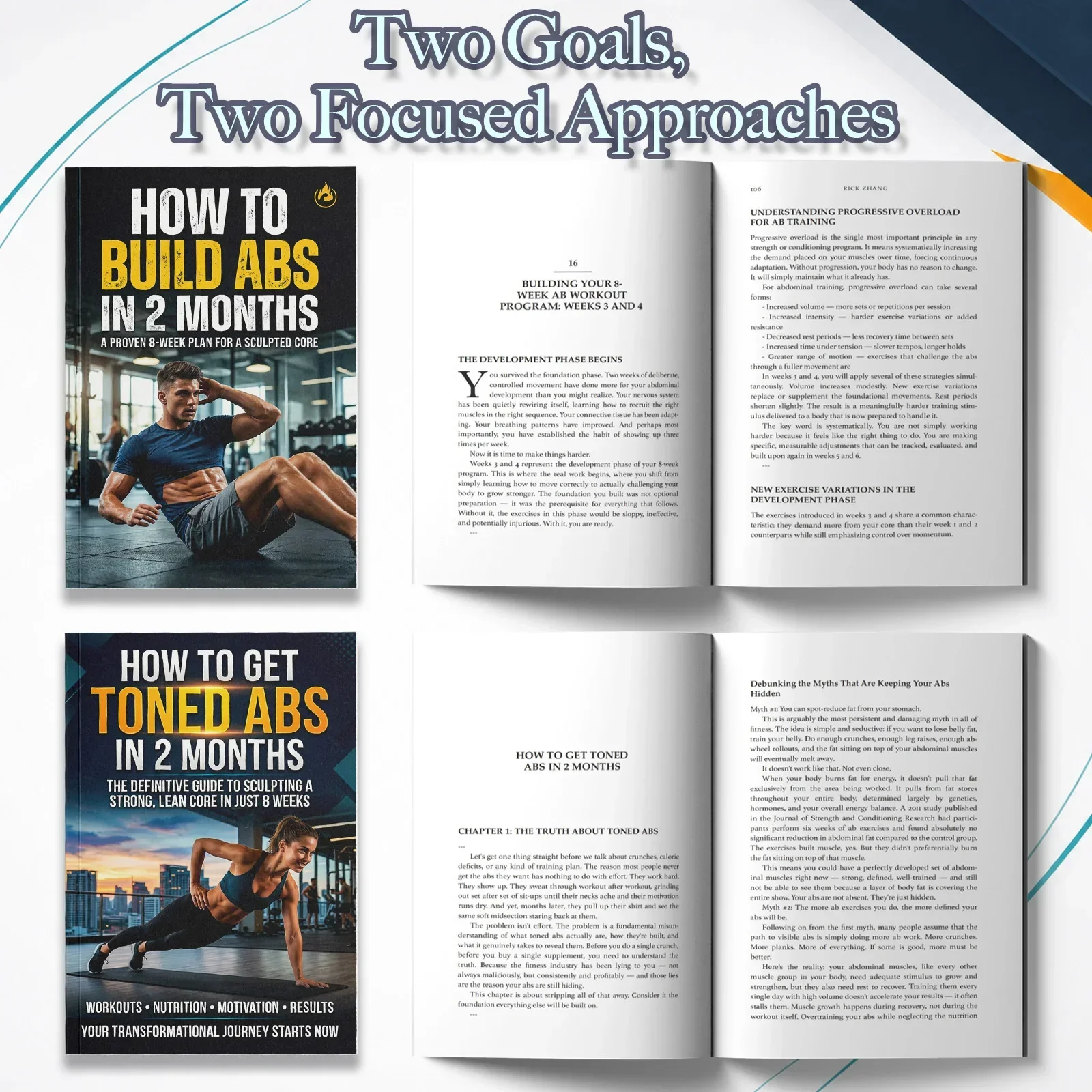 2-Book Abs Training Guide Set  - Nutrition Fitness Plan review and price